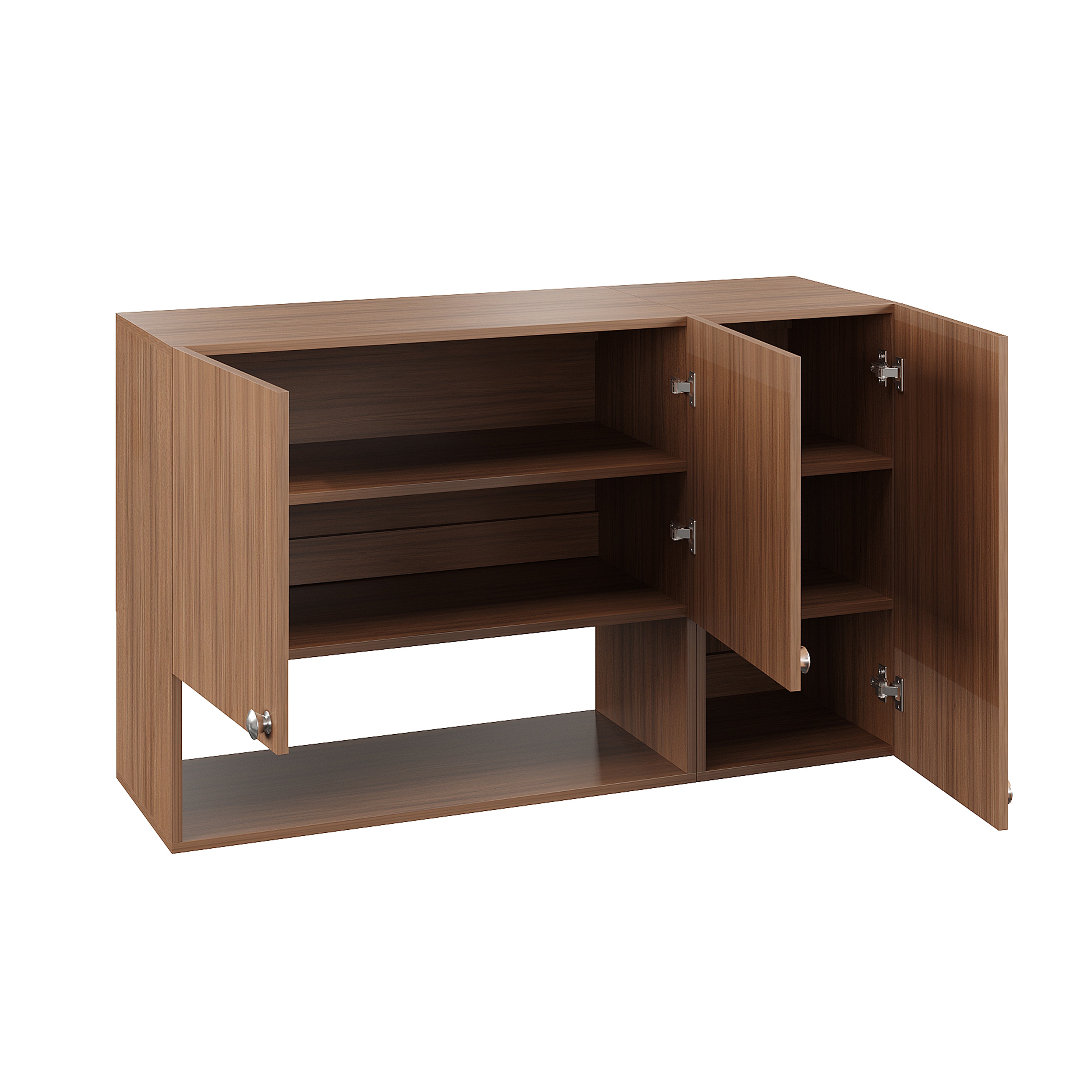 Diana Wall Mount Wooden Kitchen Cabinet Storage Rack Shelf Organizer with Door in Exotic Teak Finish