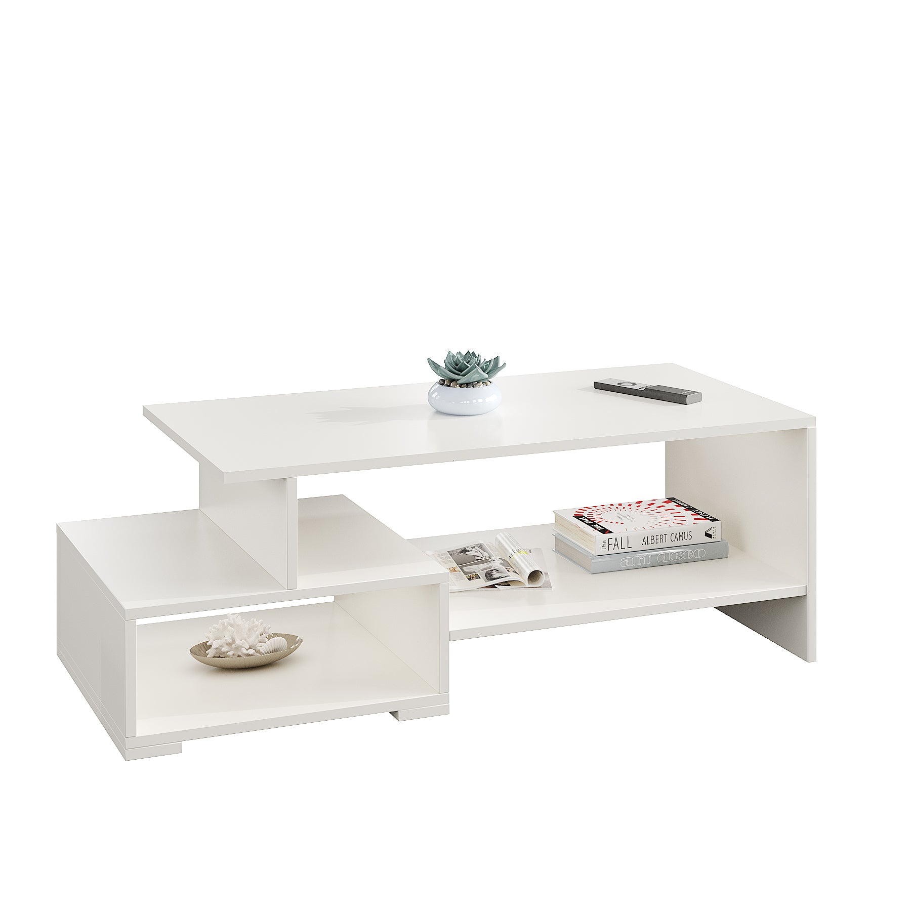 Allium Modern Coffee Table with Storage, Centre Table, Teapoy for Living Room