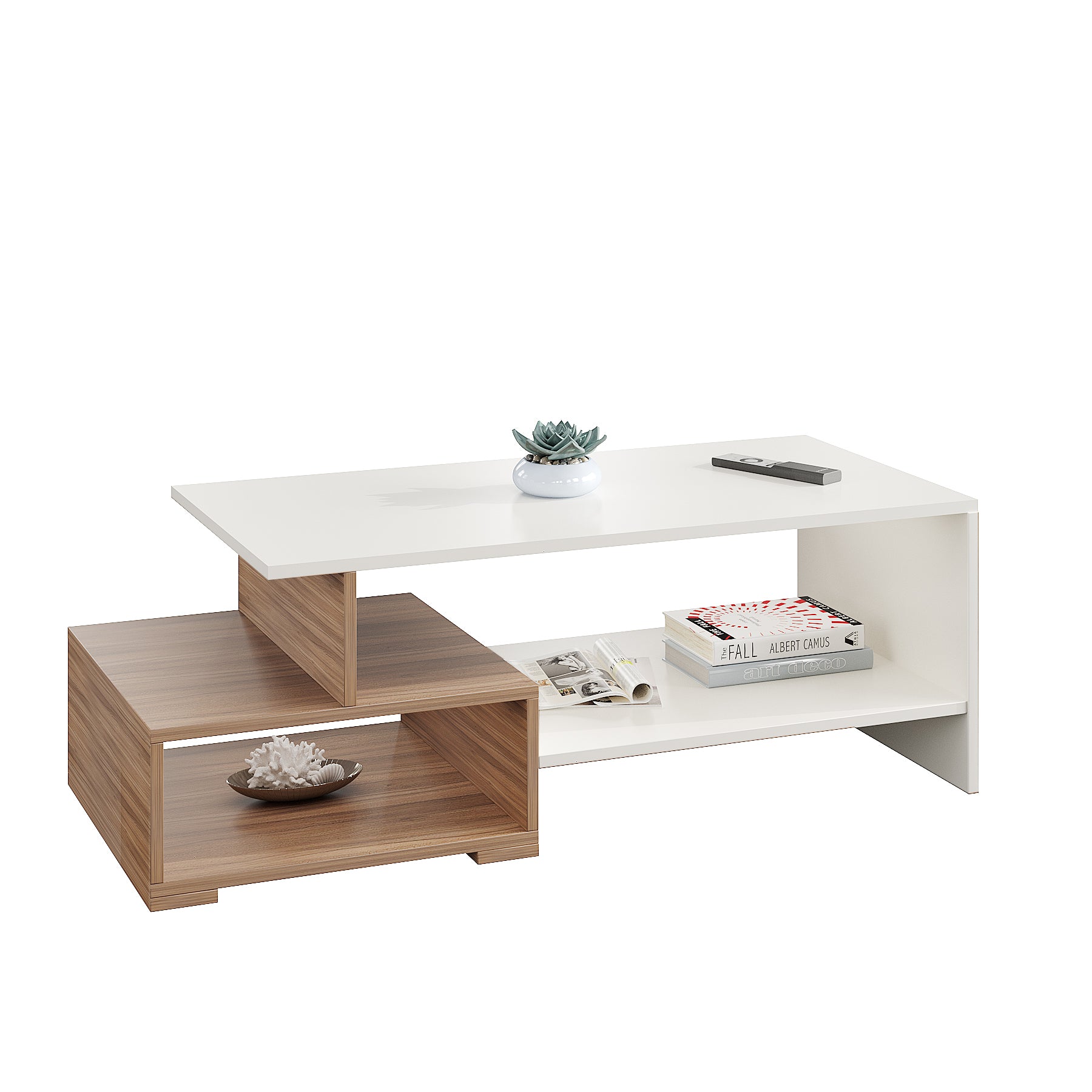 Allium Modern Coffee Table with Storage, Centre Table, Teapoy for Living Room