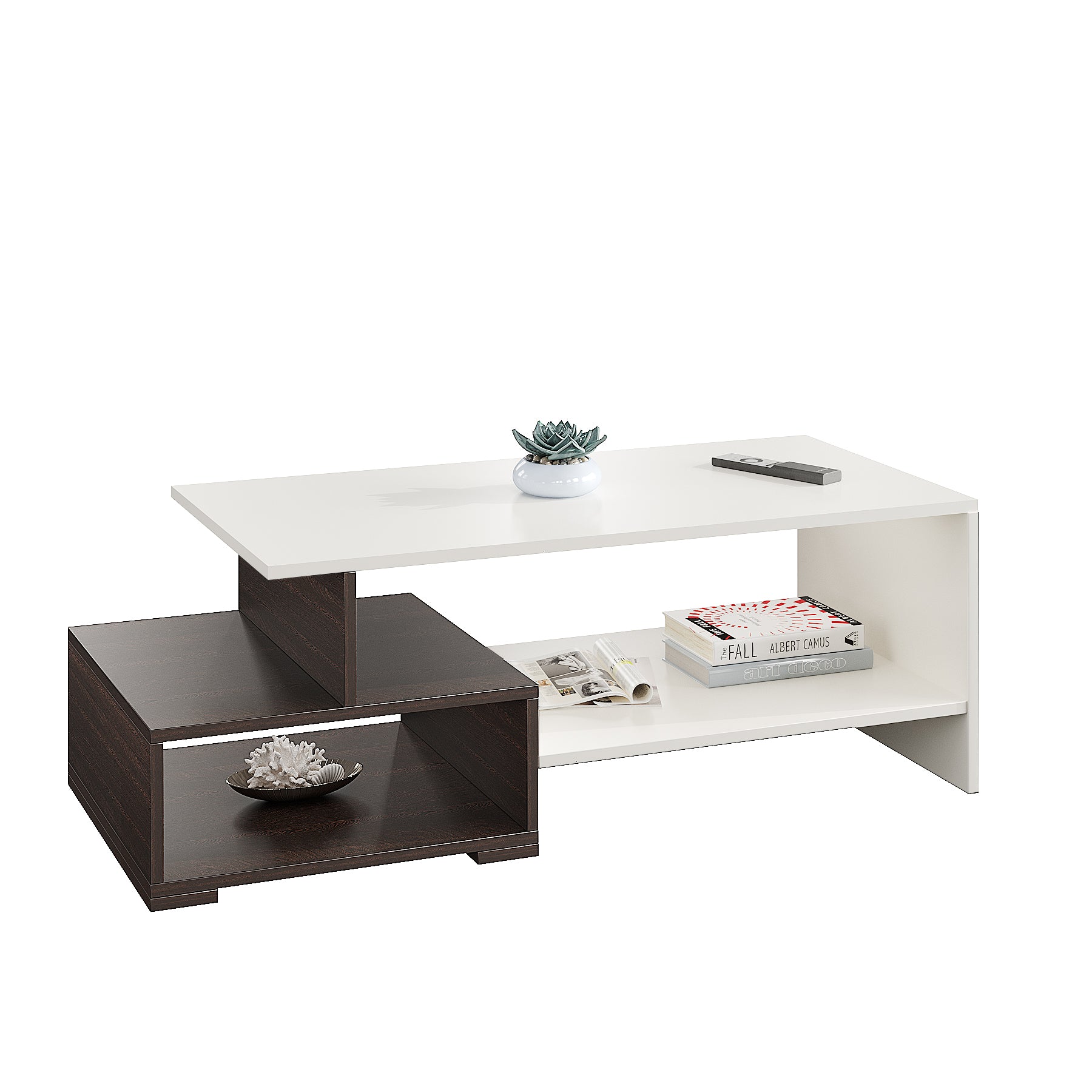 Allium Modern Coffee Table with Storage, Centre Table, Teapoy for Living Room