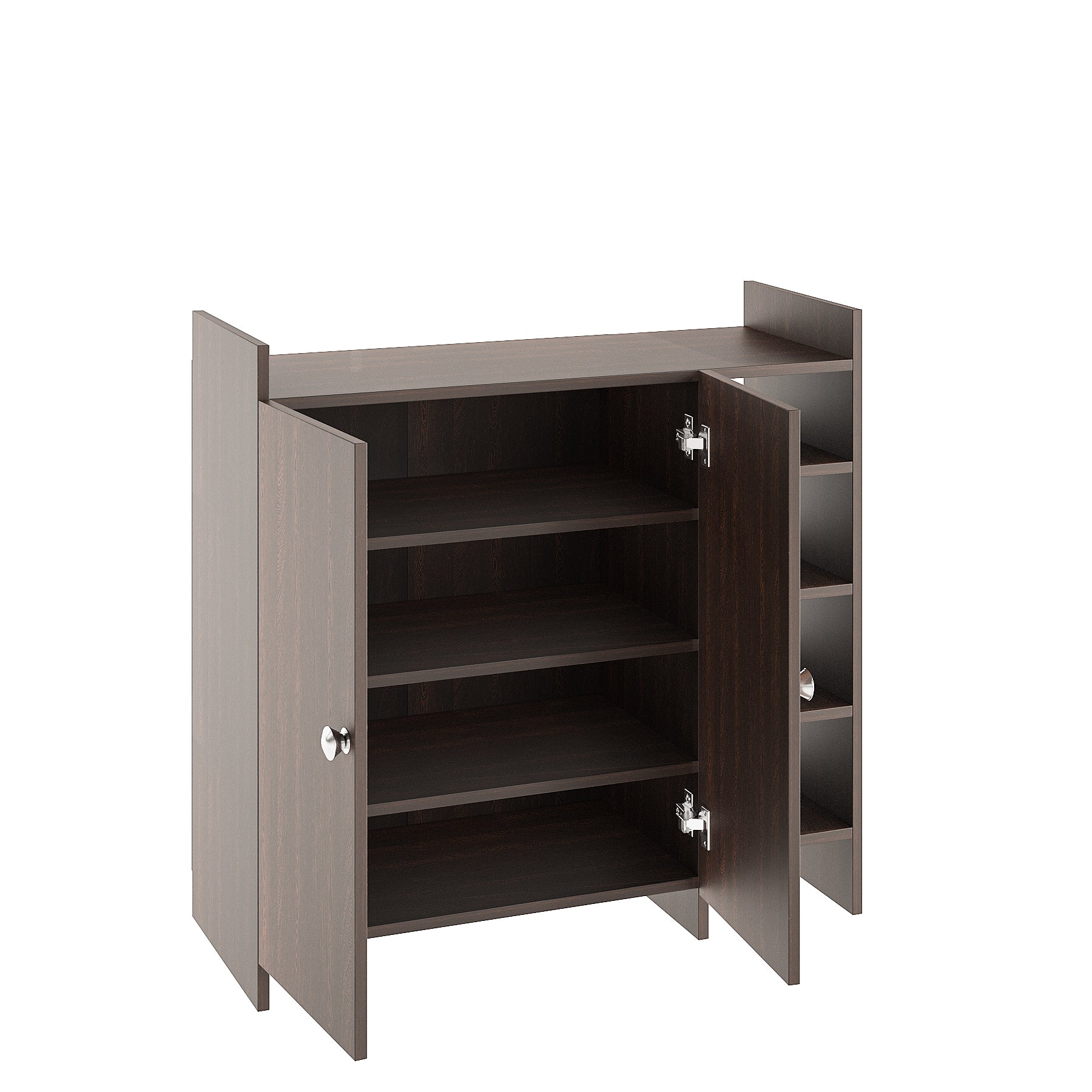 WOODWIDER Salosia Wooden Shoe Rack for Home Storage Organizer Shoe Rack Cabinet Slipper Footwear Stand Rack 6 Shelves, Store Up to 16 Pairs (Wenge)