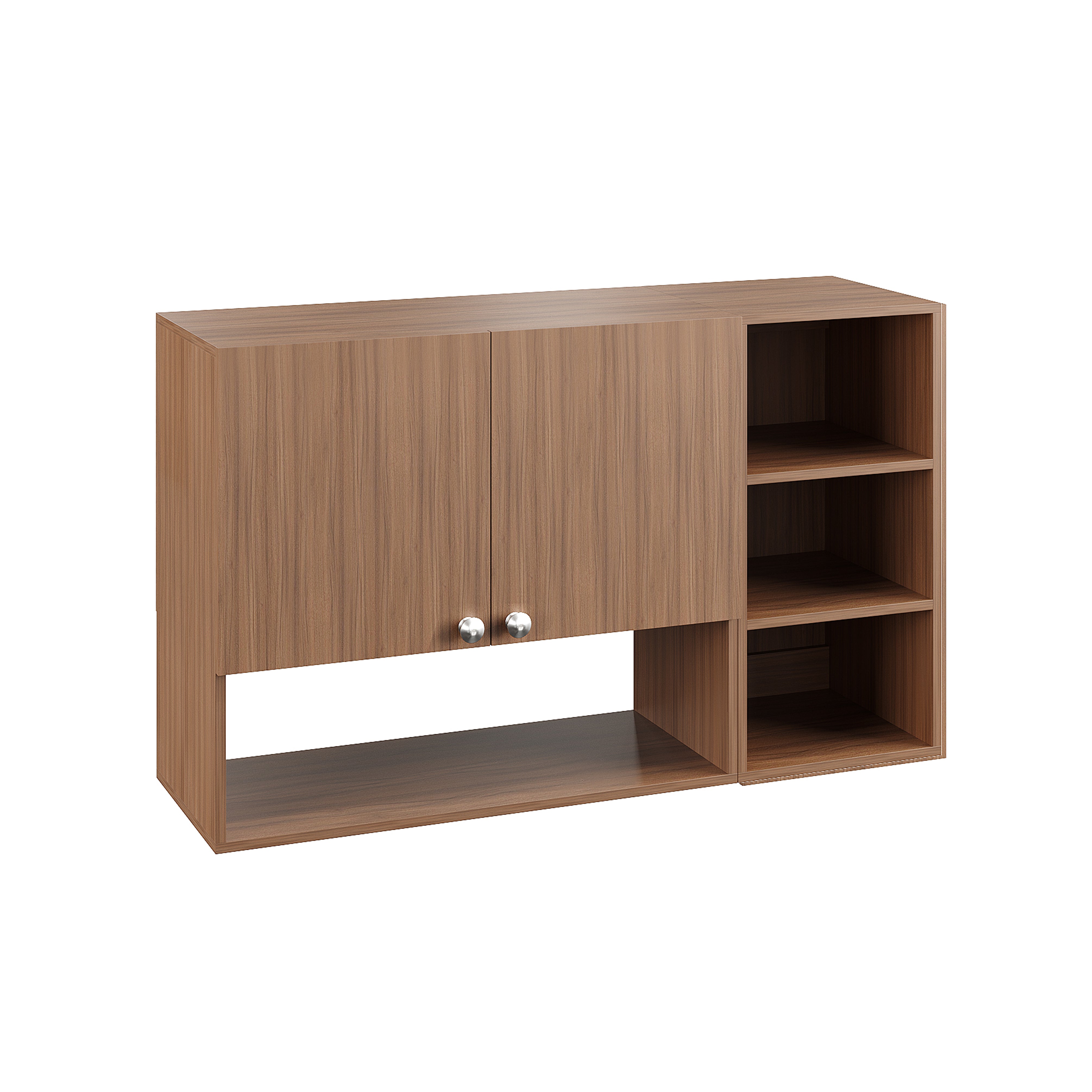 Woodwider Rozel Engineered Wood Wall-Mount Kitchen Cabinet with Door – Space-Saving, Modern Storage Solution for Kitchen, Living Room, or Bathroom (Exotic Teak)