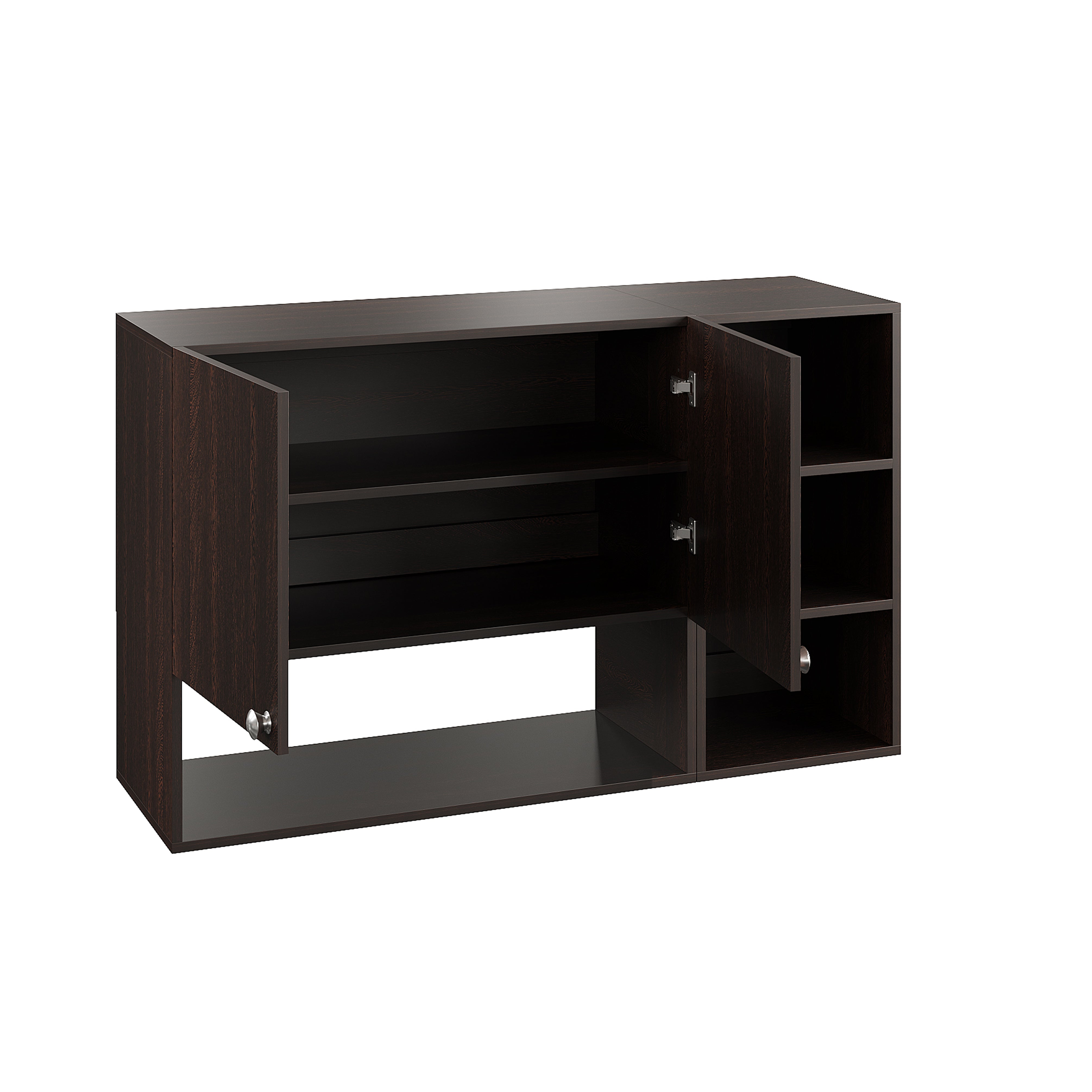 Woodwider Rozel Engineered Wood Wall-Mount Kitchen Cabinet with Door – Space-Saving, Modern Storage Solution for Kitchen, Living Room, or Bathroom (Wenge )