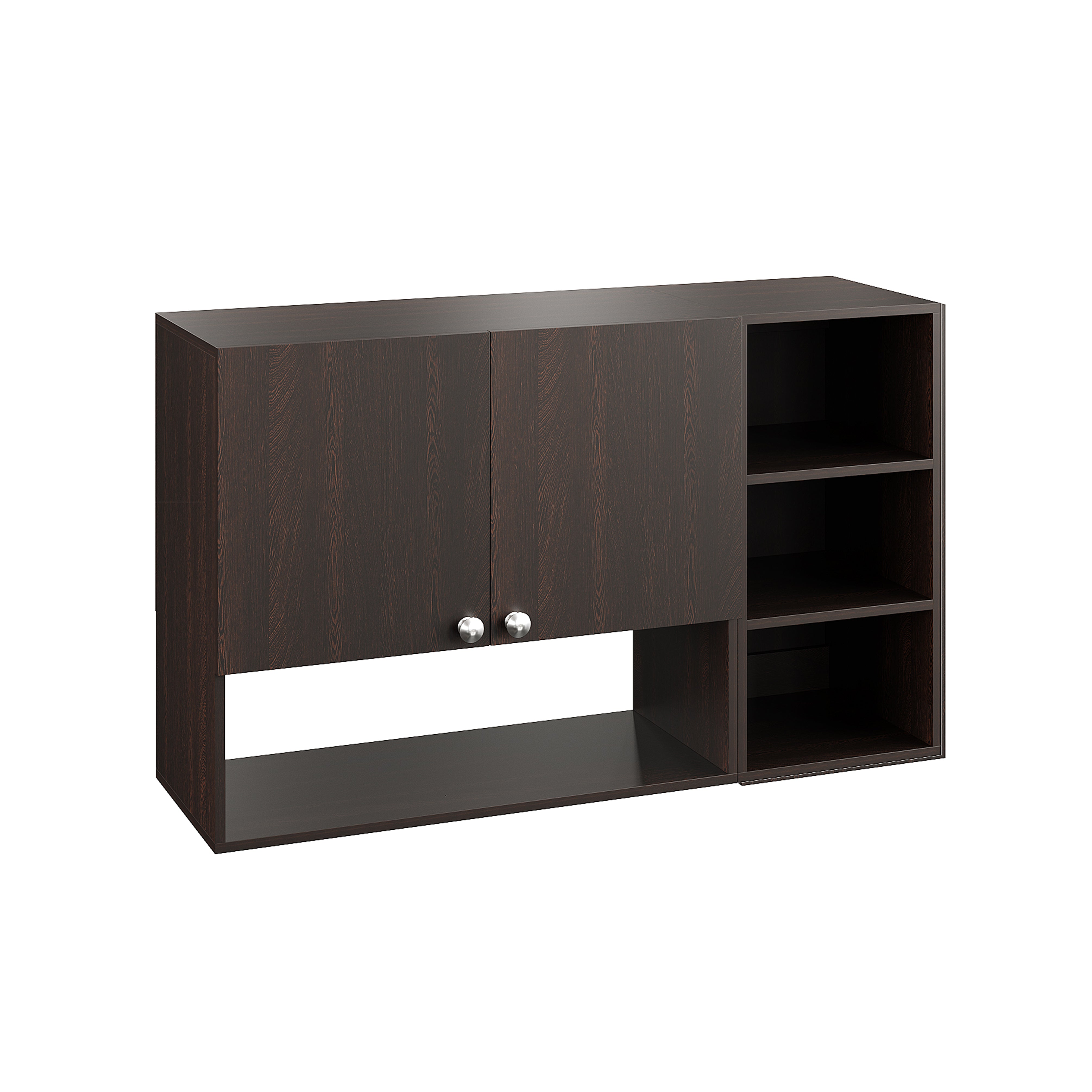 Woodwider Rozel Engineered Wood Wall-Mount Kitchen Cabinet with Door – Space-Saving, Modern Storage Solution for Kitchen, Living Room, or Bathroom (Wenge )