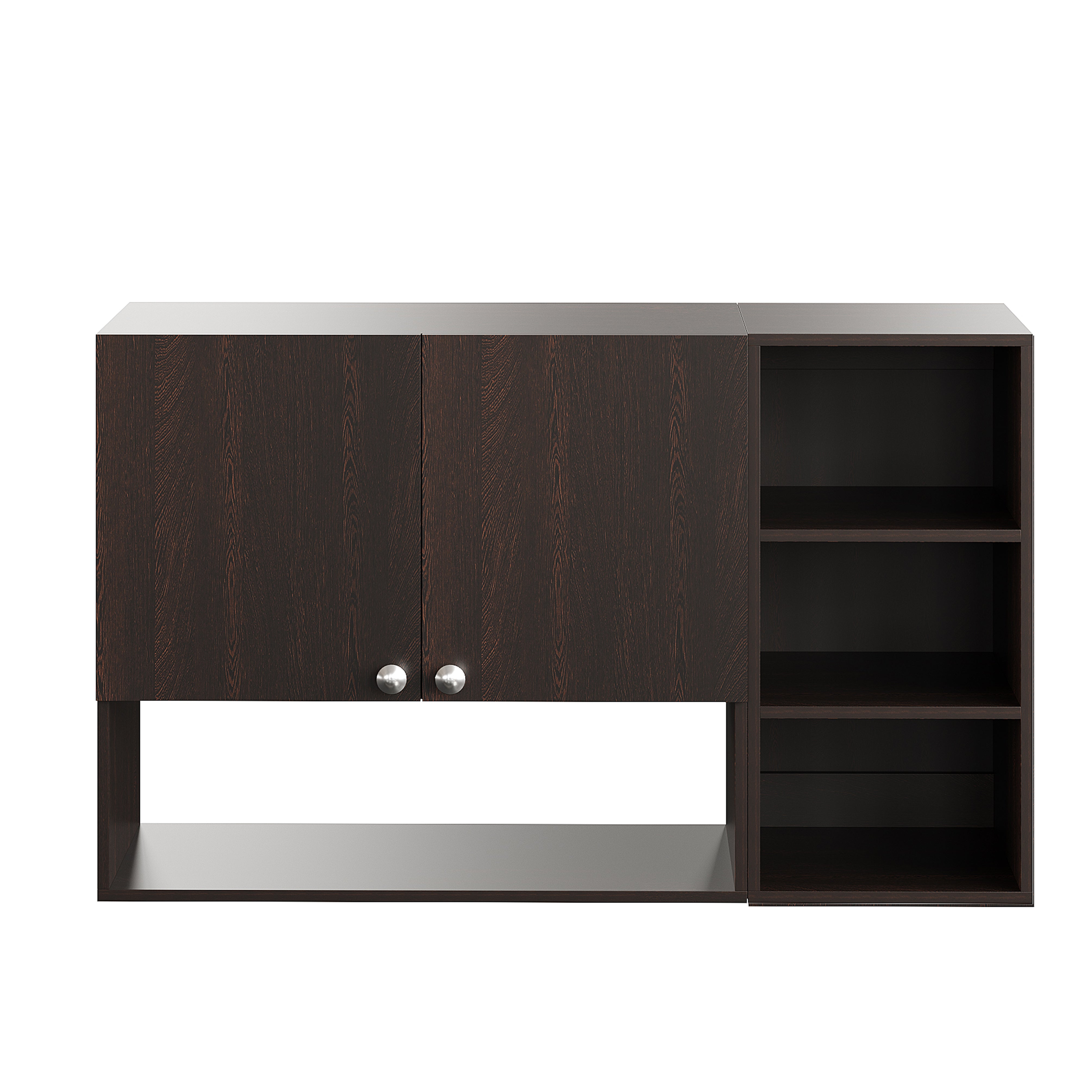 Woodwider Rozel Engineered Wood Wall-Mount Kitchen Cabinet with Door – Space-Saving, Modern Storage Solution for Kitchen, Living Room, or Bathroom (Wenge )