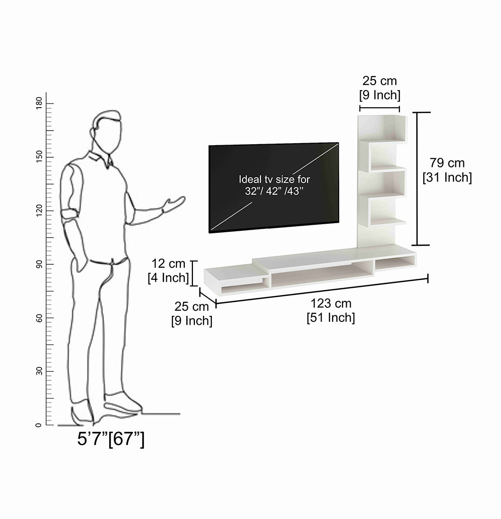 Plesis Tv Entertainment Unit, Cabinet, Showcase, Stand for 43 inch